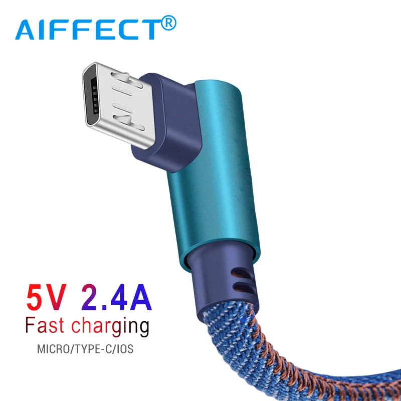 AIFFECT كابل يو اس بي ل فون سريع شحن مايكرو كابل لسامسونج هواوي كابل شحن USB نوع-C أجهزة الهاتف المحمول كابل.
