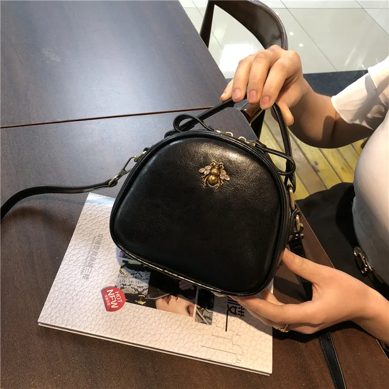 Женская сумка из натуральной кожи стиль маленькая сумка мини Корейская версия моды с одним плечом Наклонная Сумка для мобильного телефона - Цвет: Черный