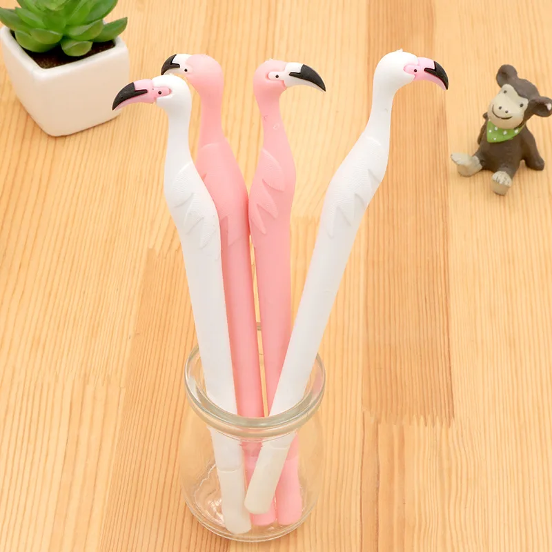 

2Pcs/set Cute Creative Flamingo Gel Pen 0.5mm Black Ink Signing Pen For Writing Tool School Office Supply Student Stationery
