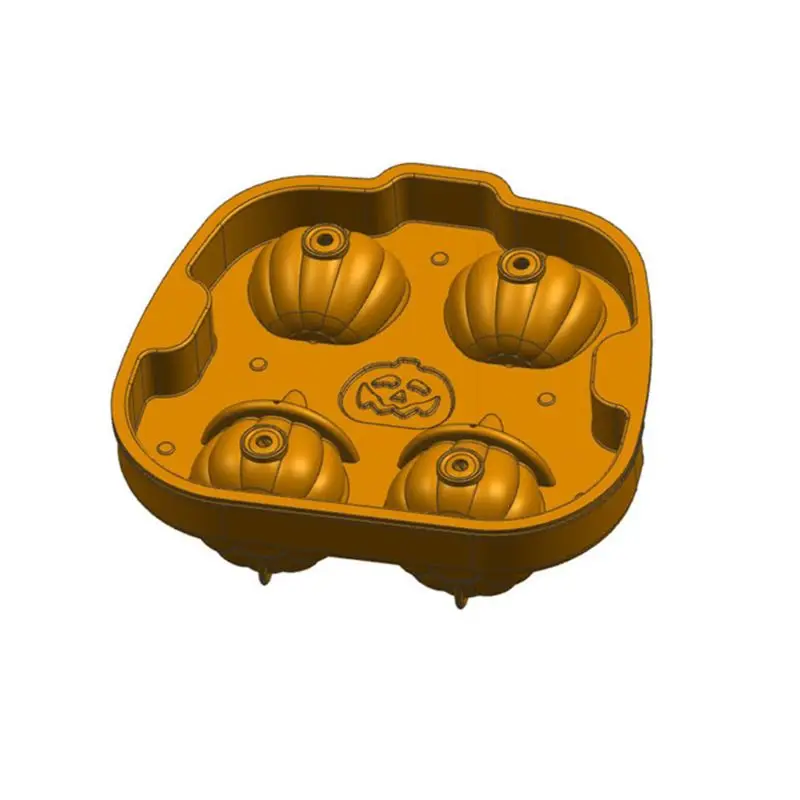 1PC 3D Pumpkin Silicone Ice Cube Tray Maker Cake Cocktail Whisky Freeze Mold For Halloween Party Bar