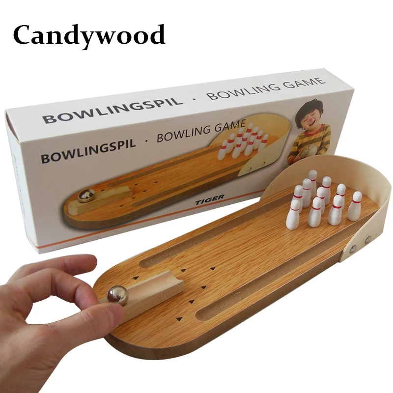 Candywood Under 3years Can't play!!! Mini Wooden Desktop Bowling Sports Interactive Game Parent-Child Interact Toy for Children