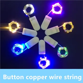 

1M 10LED Copper Wire String Light Button Cell Battery Powered Waterproof Silver Wire Mini Fairy DIY Lights Wholesale 100 pcs