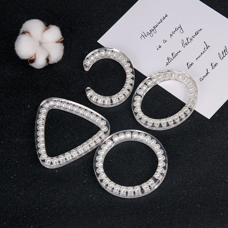 Trendy Fashion Resin Pearl Cuff Women Open Bracelet and Bangles Geometric Acrylic Bangle For Girl Charm Jewelry Multiple Styles  (2)