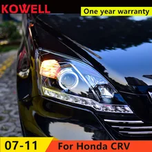 KOWELL автомобильный Стайлинг для Honda CRV головной светильник s 2007-2011 для CRV светодиодный головной фонарь Ангел глаз светодиодный DRL передний светильник Биксеноновая линза ксенон