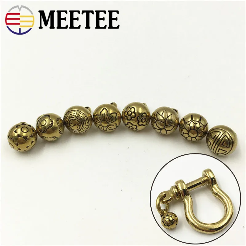 

MEETEE 10pcs/lot Solid Brass Bag Hook Decorative buckle copper Cloth Buckle Handmade diy retro handcrafted accessories ZK850