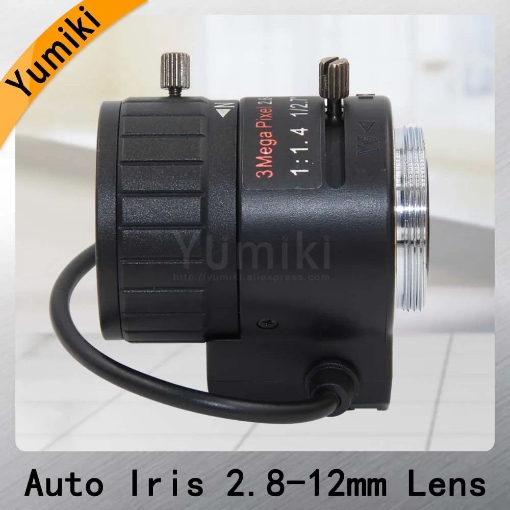 Yumiki 3MP 1/2. 7 &quot2 8 12 мм F1.4 ручной варифокальный DC Авто Iris CCTV IR Объектив CS крепление