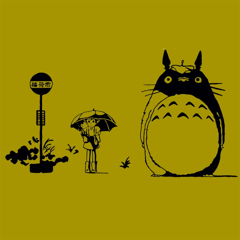 Totoro Cartoon Vinyl Wall Decal Japanese Cartoon Anime Toroto Station
