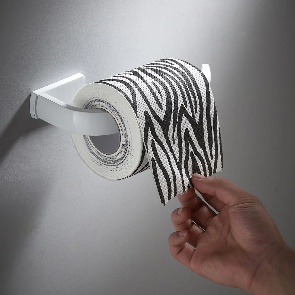 Латунный держатель для туалетной бумаги, полотенец, ванная комната, рулон, крючок для хранения салфеток - Цвет: White