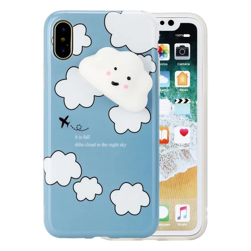 2018 New Squishy 3D Cute Toy Soft Silicone Back Case Cover For iPhone X |