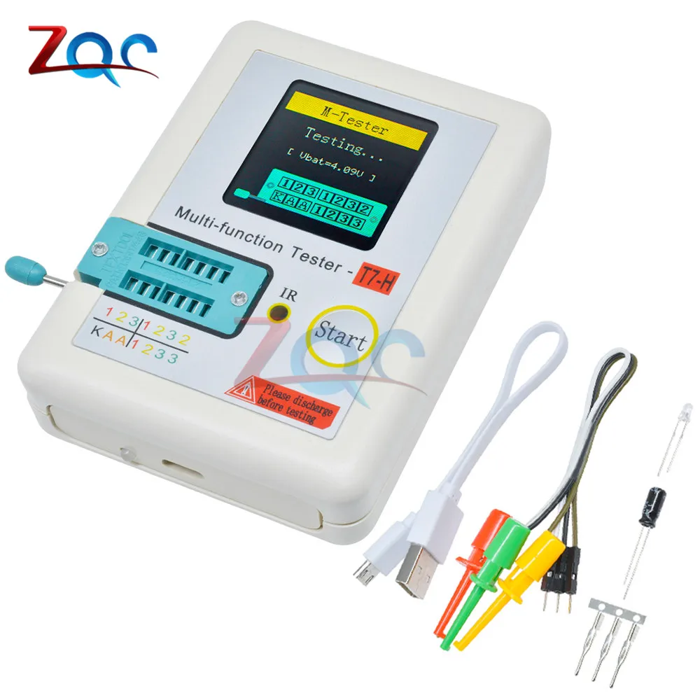 TC-T7-H Высокоточный Транзистор тестер ESR Диод Триод Емкость MOS/PNP/NPN LCR MOSFET TFT ЖК-экран тестер мультиметр T7