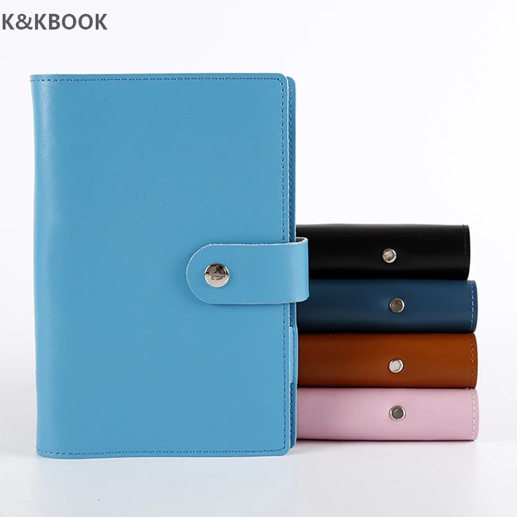 

K&KBook A6 100% Genuine Leather Notebook Spiral Cowhide Loose-leaf Planner Organized Diary Notepad School Office Supplies