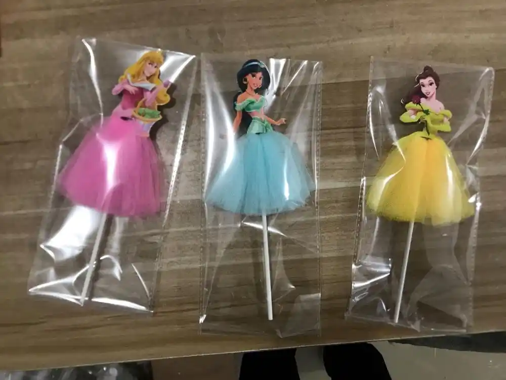 1 X Princess Belle/Aurora/Jasmine Cake Topper Girl\u0027s Birthday Party Cake Decoration Accessories Party Supply
