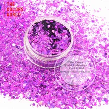 Ha2104-225 лазерный голографический фиолетовый Цвета шестиугольник Форма блеск Блёстки для ногтей DIY украшения и праздничные украшения