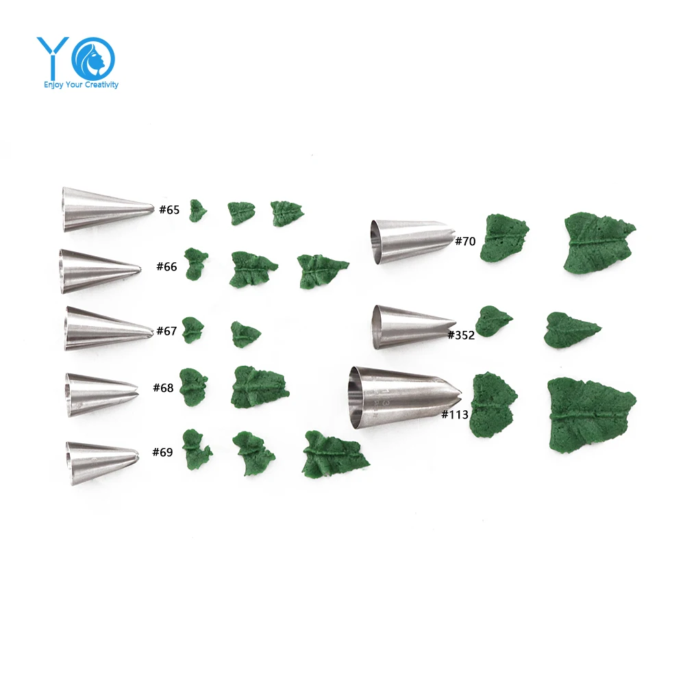 

8-pieces Leaves Decorating Tip Sets Stainless Steel Icing Piping Tips Nozzles