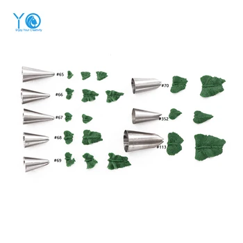 

8-pieces Leaves Decorating Tip Sets Stainless Steel Icing Piping Tips Nozzles