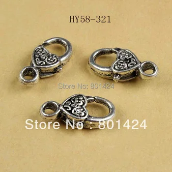 

free shipping 58-321 12pcs jewelry finding antiquated silver alloy lobster clasp