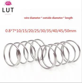 

10pcs 304 stainless steel spring pressure spring short compression spring Wire diameter 0.8* outside diameter 7* length 10-50