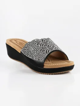 

EXMA slippers black rhinestone and low