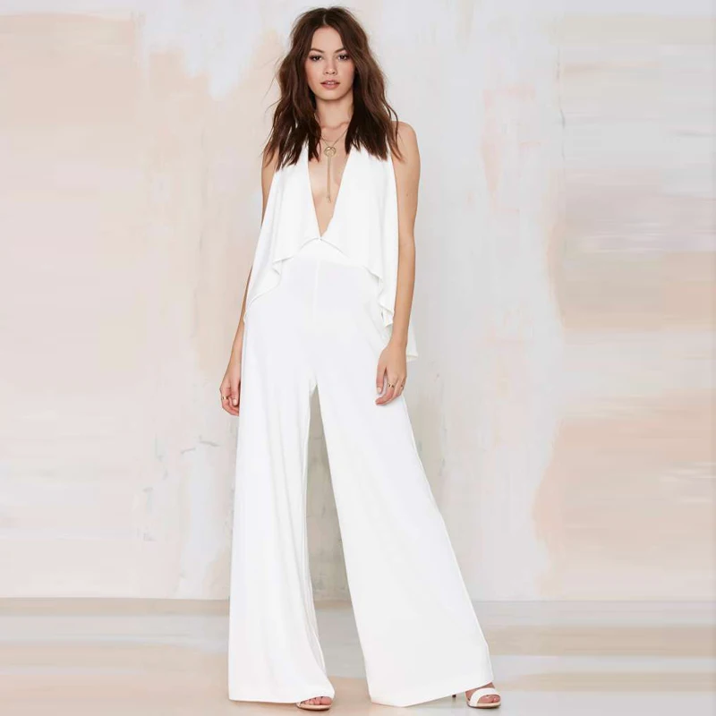 Online Buy Wholesale white chiffon jumpsuit from China