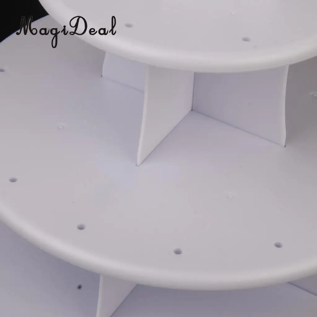 MagiDeal 3-Tier 42 Holes Plastics Cake Pop Lollipop Cupcake Display Stand Wedding Party Cupcake Display Stand (White)