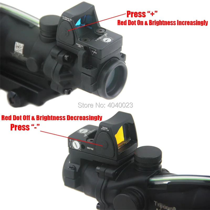 Тактический ACOG 4X32 волоконный источник зеленый оптический оптоволоконный прицел