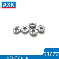 AXK 636ZZ подшипник 6*22*7 мм (10 шт.) ABEC-1 Класс 636Z миниатюрный 636 ZZ шариковые подшипники