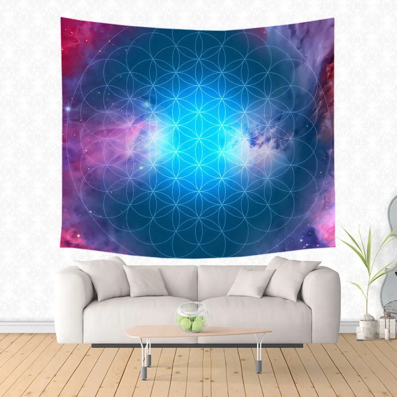 Flower Of Life Wall Hanging Tapestry For Bed Manta Yoga Mat Beach Blanket Camping Mattress Sleeping Pad