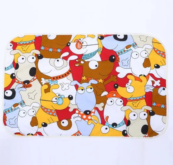 60x90 cm Dog 4 размера Детские водонепроницаемые простыни, пеленальные подушечки для мочи, Мультяшные Многоразовые детские постельные принадлежности, пеленальный матрас, пеленальный коврик - Цвет: 60x90 cm Dog