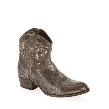 

Botte Femme Western Autumn Winter Mid-calf Ankle Boots Slip On Pointed Toe Cowboy Boots For Women Punk Runway Shoes Motorcycle