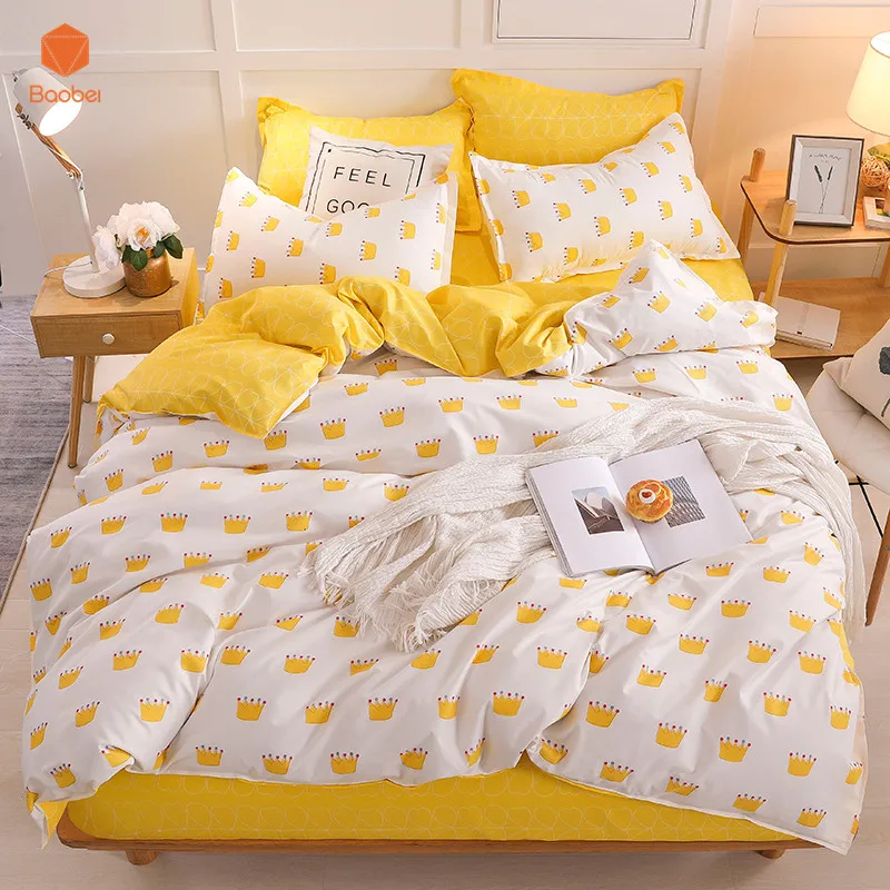 

Bedding Set luxury Crown Flat sheet 3/4pcs Family Set Include Bed Sheet Duvet Cover Pillowcase Decoration BedspreadSj289
