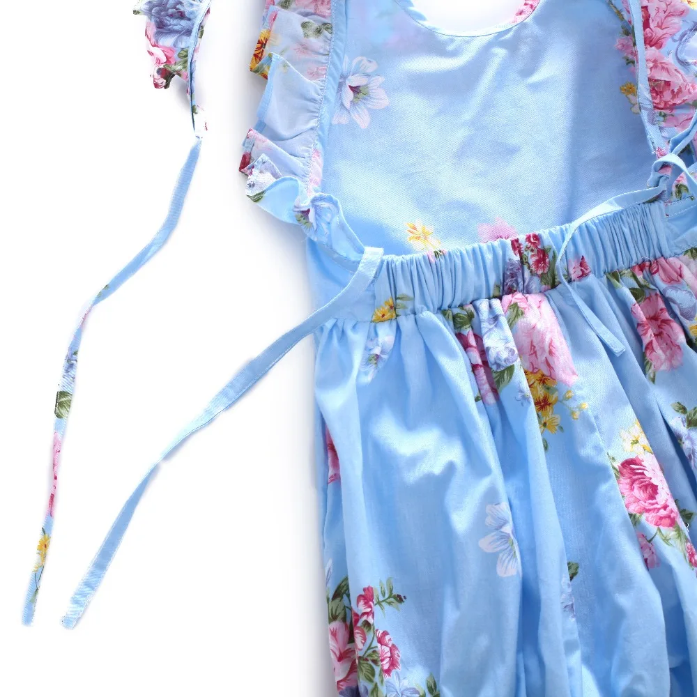 Flofallzique/брендовый хлопковый Летний комбинезон-Песочник с цветочным принтом для маленьких девочек одежда с эластичной резинкой на талии для малышей от 1 до 6 лет