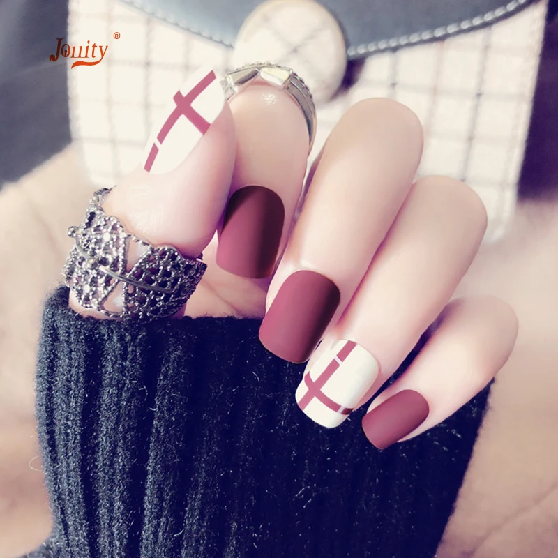 

24 Pcs Boxed Fake Nails Sets Acrylic Nude Pink Nail Tips Extension Patch with Glue Manicure Art Design Artificial False Nails