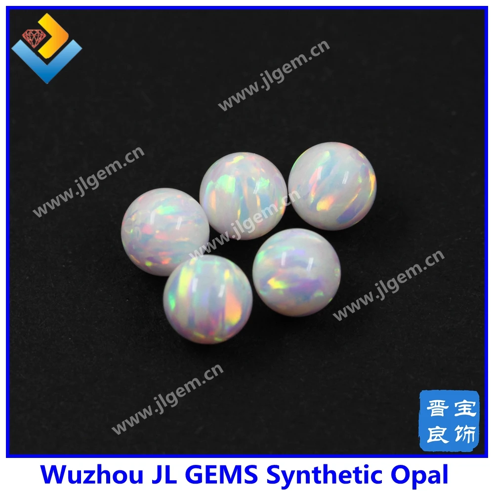 (50pieces/lot) 4mm Synthetic Opal white Round Beads lab created opal