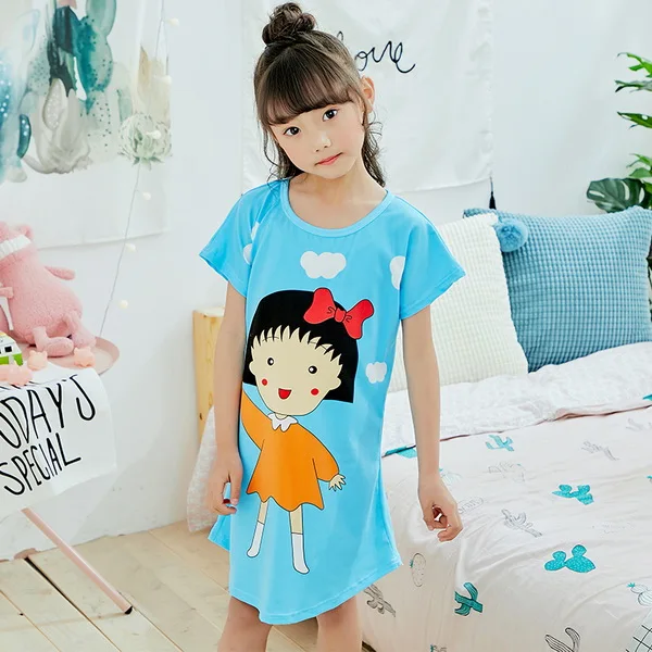 Больше дизайнов; Новинка; хлопковая ночная рубашка с короткими рукавами для девочек; сезон весна-лето детская одежда для сна с рисунком принцессы для детей 2-12 лет; XIN490 - Цвет: model 6