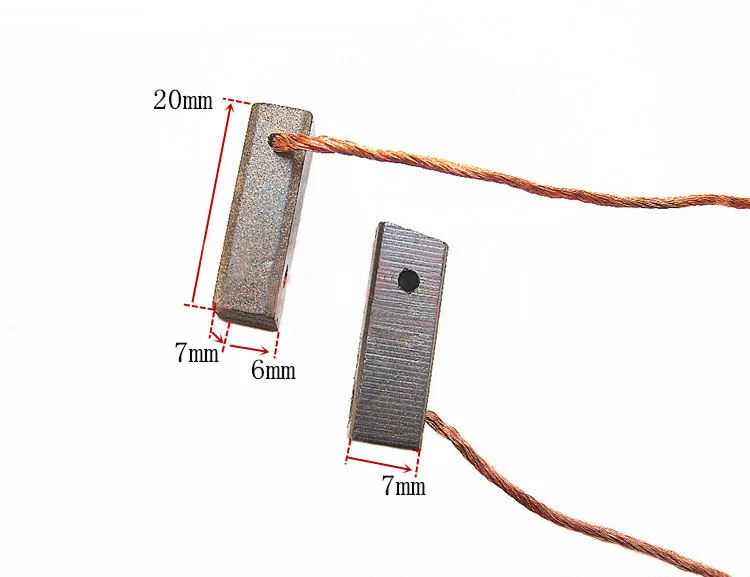 Двигатель постоянного тока углеродная щетка угольные щетки для автомобиля нагреватель воздуходувки вентилятор воздуходувки(6*7*20 мм