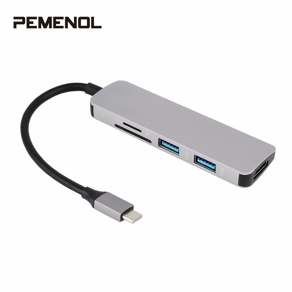 Конвертер кабель адаптер DisplayPort Mini TYPE C к HDMI + концентратор USB SD переходник для sd