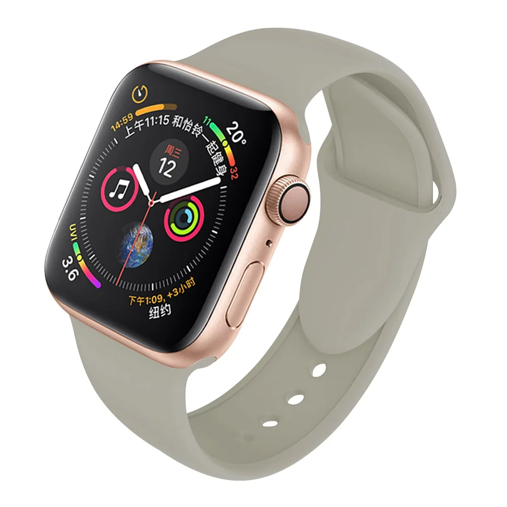 SCELTECH мягкий силиконовый сменный спортивный ремешок для 38 мм Apple Watch Series1 2 42 мм ремешок для наручных браслетов для iWatch Sports Edition - Цвет: Light Gray