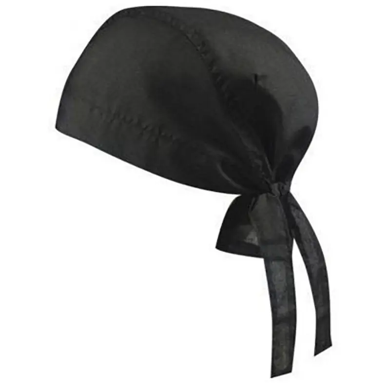 Мужская бандана, кепка, головной платок, Байкерская шапка, Пиратская ткань, Спортивная велосипедная бандана, кепка, хлопок - Цвет: Black