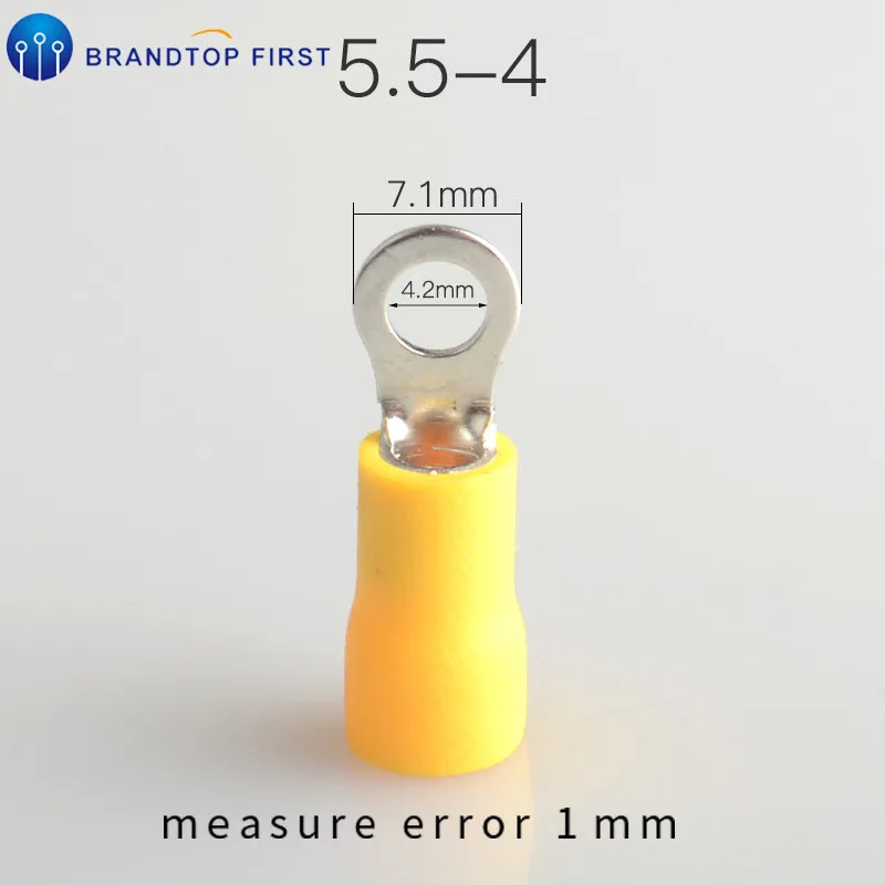 RV5.5-4 RV5.5-6 RV5.5-8 RV5.5-10 RV5.5-12 желтый кольцо изолированный терминал кабель обжимная Клемма костюм кабель разъем провода - Цвет: RV5.5-4