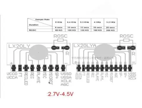 5 pcs ISD1820 COB 20 Seconds Voice Record Playback Module Precise DC 2.7V-4.5V