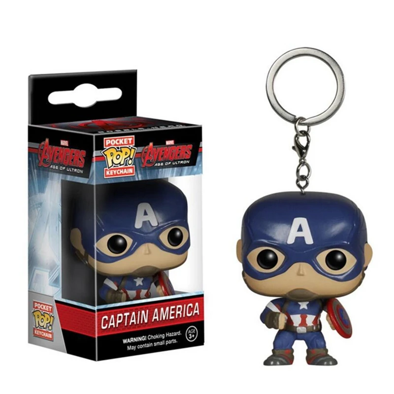 Funko Pop Карманный Брелок для ключей Pop Marvel Мстители Капитан Америка Железный человек Человек-паук фигурка странные вещи Дэдпул