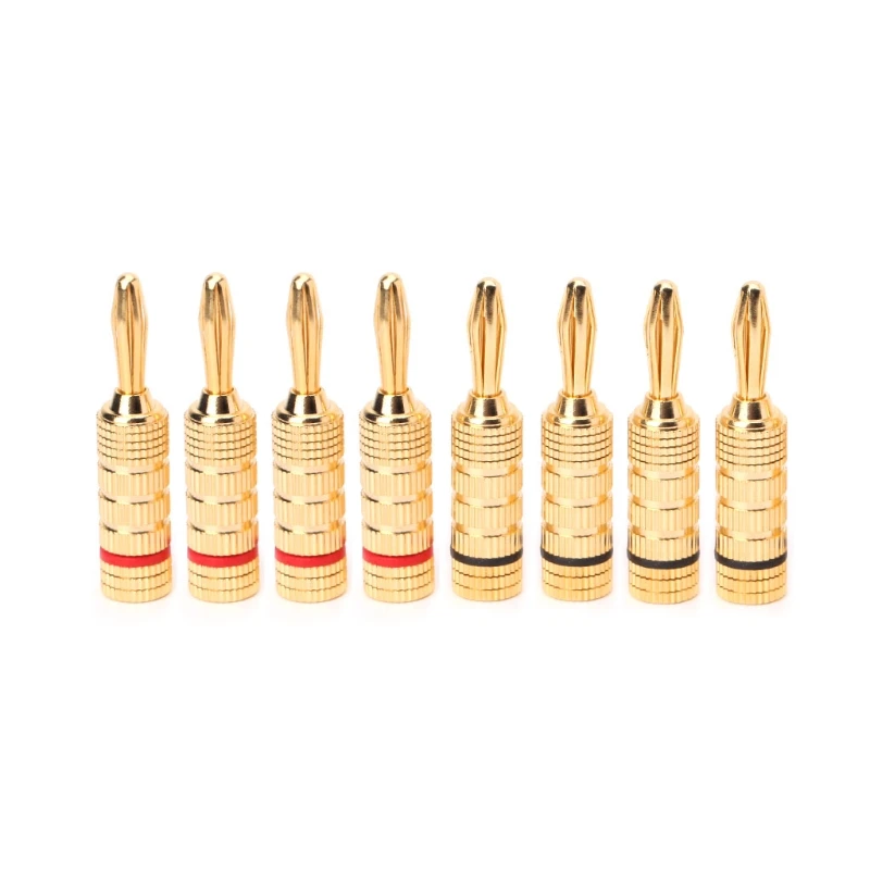 

8 Pcs 4mm Plated Banana Plug Connector Terminal Electronic Banana Plug Socket #Aug.26