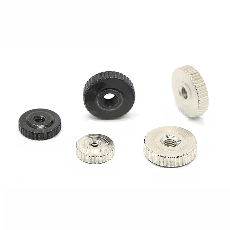 

20PCS M2 M2.5 M3 M4 M5 M6 Knurled Thumb Nuts GB/T807-1988 Thin Type Hand Grip Knobs Nut Black Zinc/Ni-Plated