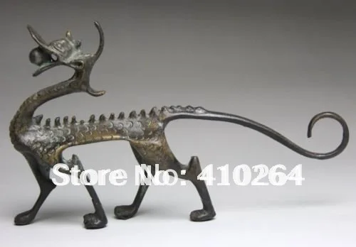 

VINTAGE CHINESE OLD COPPERCARVED DRAGON STATUE (A0314)
