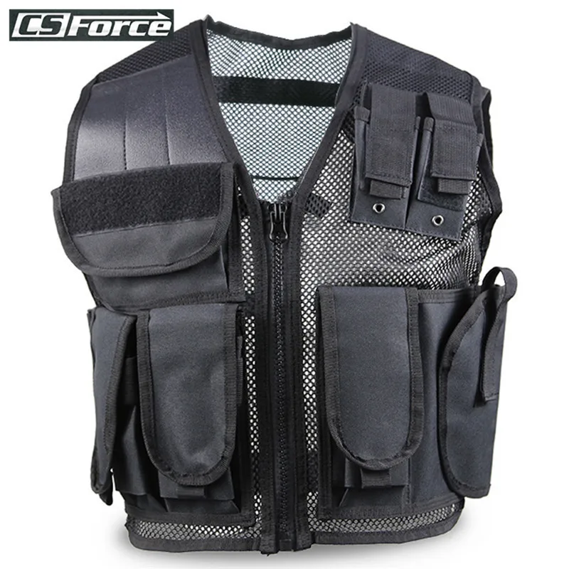 

CS Force MOLLE Tactical Vest with 7 Pouches Adjustable Shoulder Straps Paintball Military Combat Army Swat Molle Tactical Vest