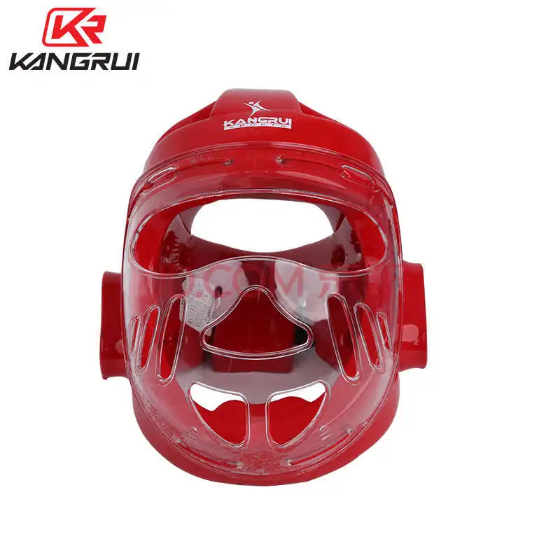 

Conrad Karate Mma Helmet Closed Mask Adult Children Taekwondo Head And Face Protector Sanda Training Protector S # Red