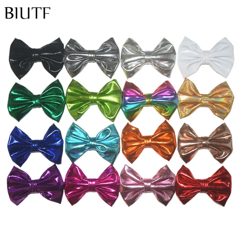 

16pcs/lot 4'' Soft Metallic Fabric Candy Bow with Barrettes Fashion Bowknot Hairpin Kids Lovely Headwear Accessories HDJ139
