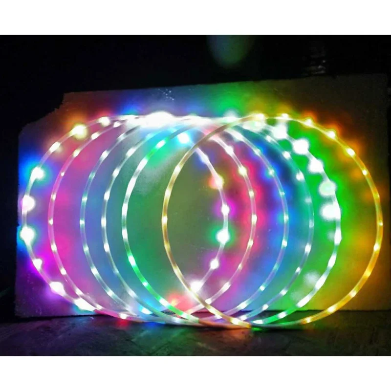 Multiple Light Up Sports Hoops Adults Kids LED Glow Sport Hoop Toy Multi-color Hoop Loose Weight Bodybuilding Fitness Hoops