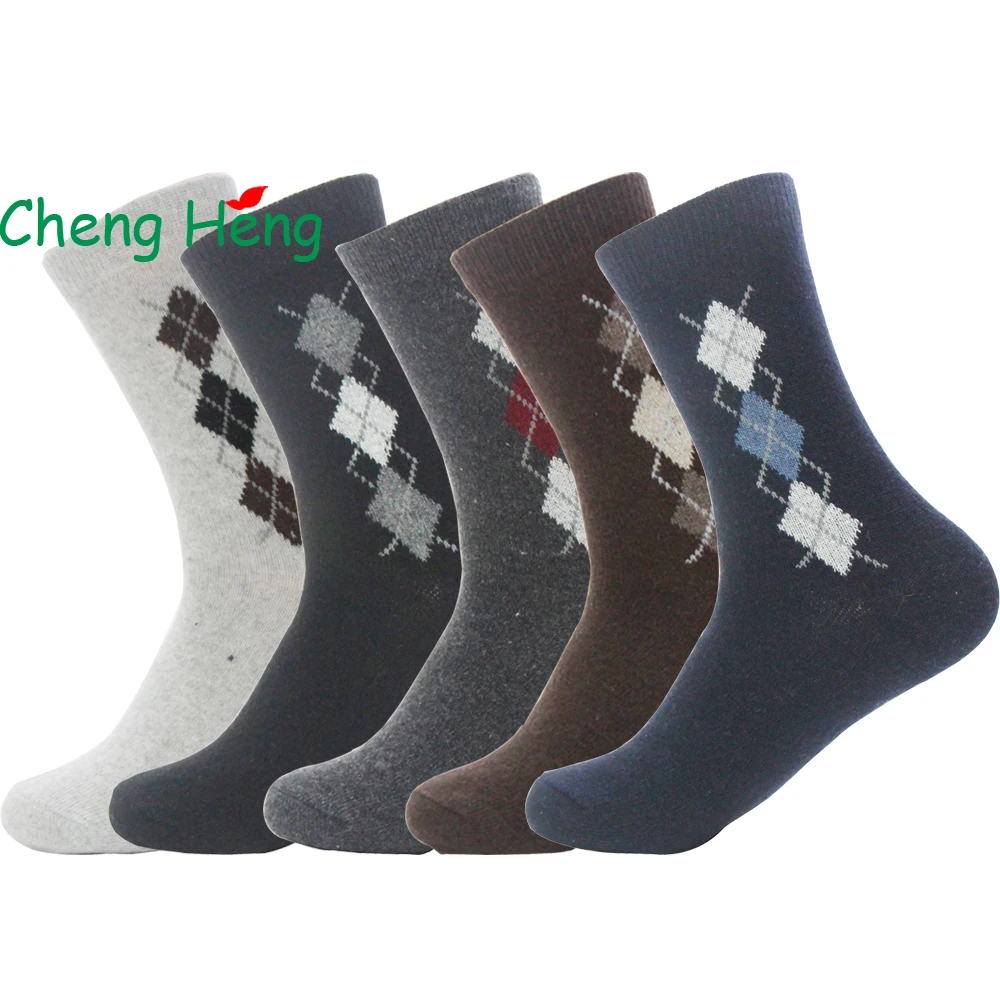 Rabbit Wool Fabric Quality Men Spring Winter Warm Socks Deodorant Breathable Soft Business Casual Big 3 grid Male Sock | Мужская одежда