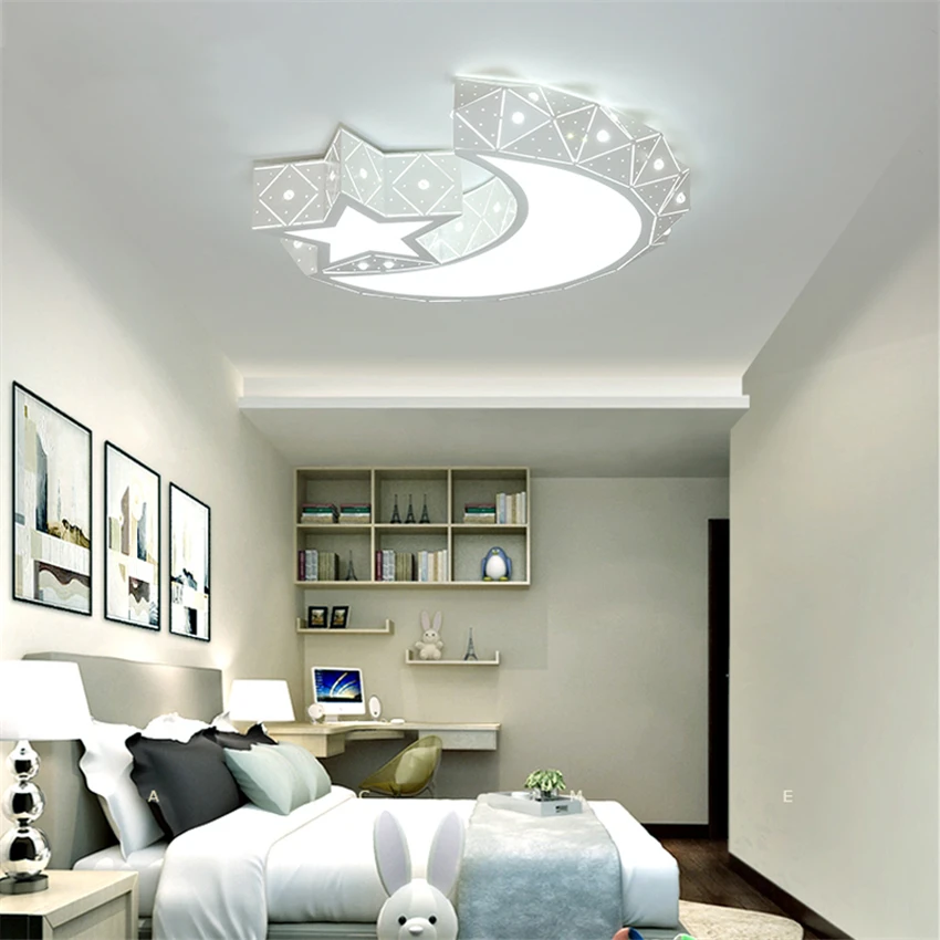 Современный алмаз светодиодный потолочный светильник Звезда Луна потолочные лампы декоративные лампы спальня гостиная на потолок в фойе отеля лампы